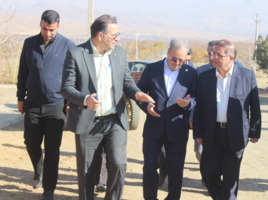 بازدید معاون وزیر جهاد کشاورزی و رییس سازمان تات از اراضی ایستگاه تحقیقاتی گردوی کرزان در شهرستان تویسرکان