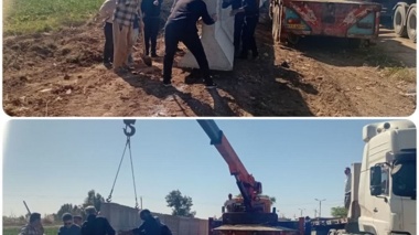 نصب دیوارهای پیش ساخته در ایستگاه تحقیقاتی شاوور مرکز تحقیقات و آموزش کشاورزی و منابع طبیعی خوزستان