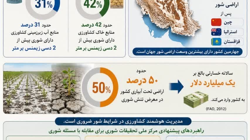 شوری؛ تهدید خاموش امنیت غذایی کشور