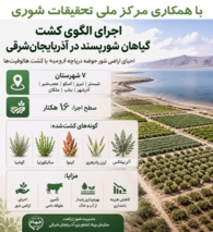 همکاری مرکز ملی تحقیقات شوری در توسعه کشت گیاهان شورزیست در شهرستان‌های اطراف دریاچه ارومیه در استان آذربایجان‌شرقی