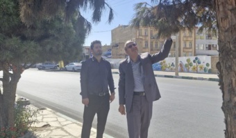 بازدید دکتر حسین بیات از درختان فضای سبز دلیجان
