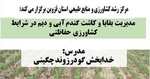 دوره آموزشی مدیریت بقایا و کاشت گندم آبی و دیم در شرایط کشاورزی حفاظتی