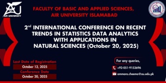 سخنرانی علمی پژوهشگران مرکز در کنفرانس بین‌المللی آمار و تحلیل داده‌ها در علوم طبیعی پاکستا