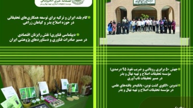 فصلنامه خبری الکترونیکی موسسه تحقیقات اصلاح و تهیه نهال و بذر منتشر شد
