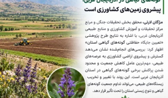 گسترش و پیشروی اراضی کشاورزی به عرصه های طبیعی، مهم ترین عامل کاهش جمعیت گونه های گیاهی در استان آذربایجان غربی است.