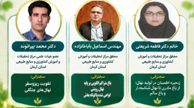 نشست خبرگانی بررسی روش‌های نوین علمی برای افزایش زنده‌مانی نهال‌کاری و توسعه باغ‌های متراکم