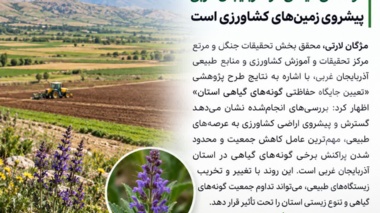گسترش و پیشروی اراضی کشاورزی به عرصه های طبیعی، مهم ترین عامل کاهش جمعیت گونه های گیاهی در استان آذربایجان غربی است.