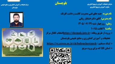 وبینار آموزشی با موضوع جنبه های فنی مدیریت کاشت و داشت گلرنگ