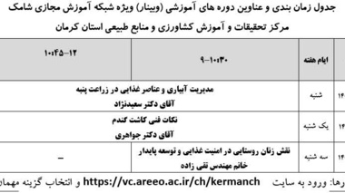 برگزاری وبینارهای آموزشی در مرکز کرمان